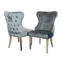 Chelsea Dining Chair ALL COLOURS with Lion Knocker Buttoned Back