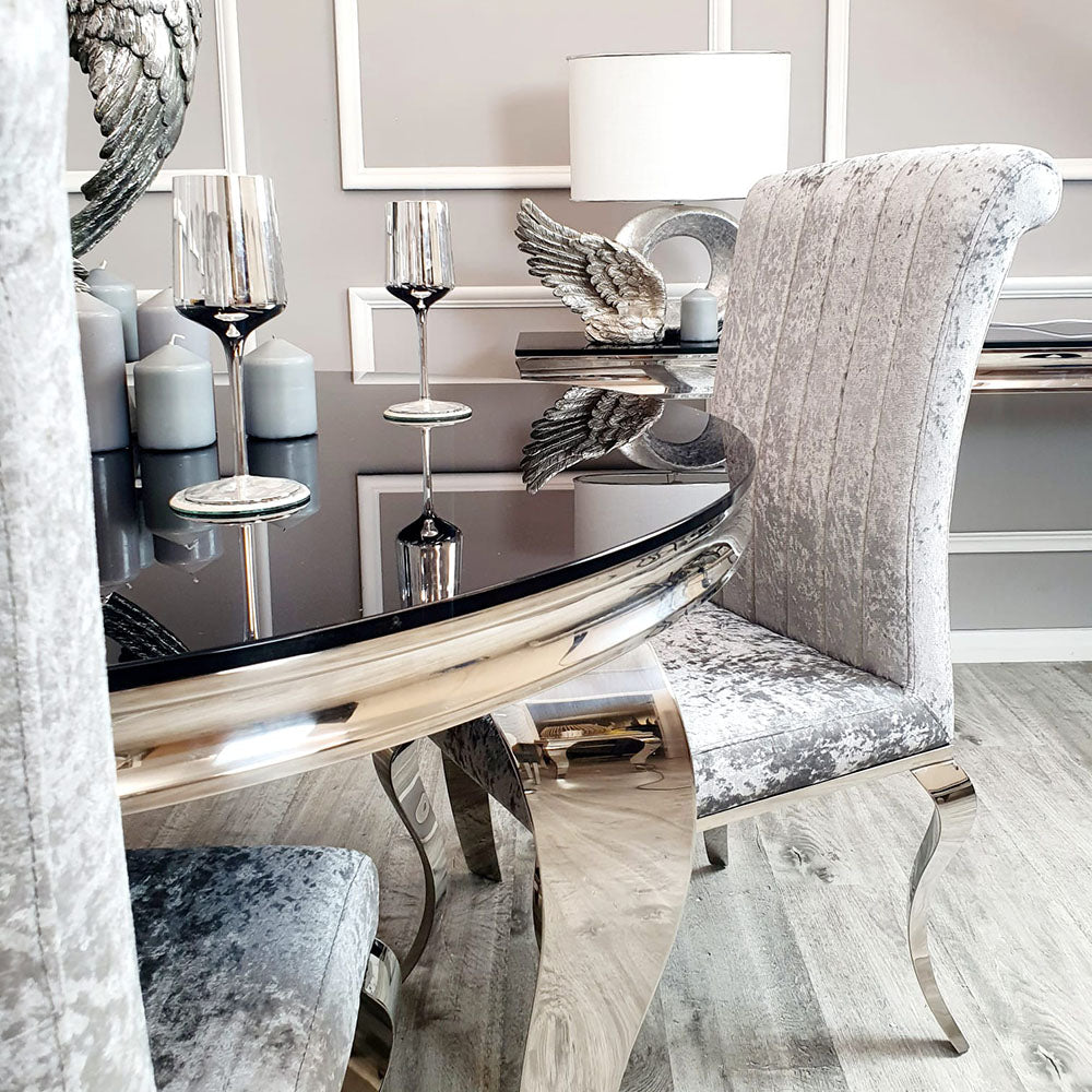 Nicole Dining Chair ALL COLOURS with Plain Back, Line Cross Stitch