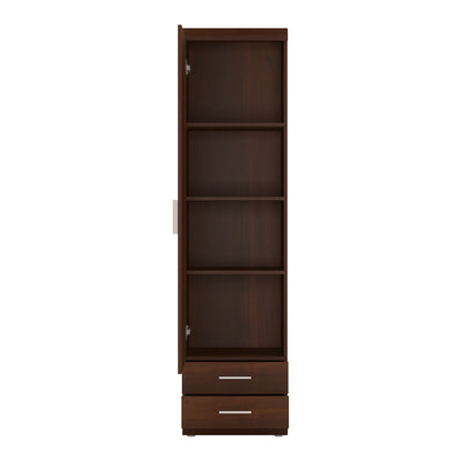 Imperial Tall 1 Door 2 Drawer Narrow Cabinet in Dark Mahogany Melamine