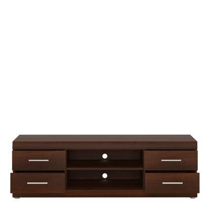 Imperial Wide 4 Drawer TV Cabinet in Dark Mahogany Melamine