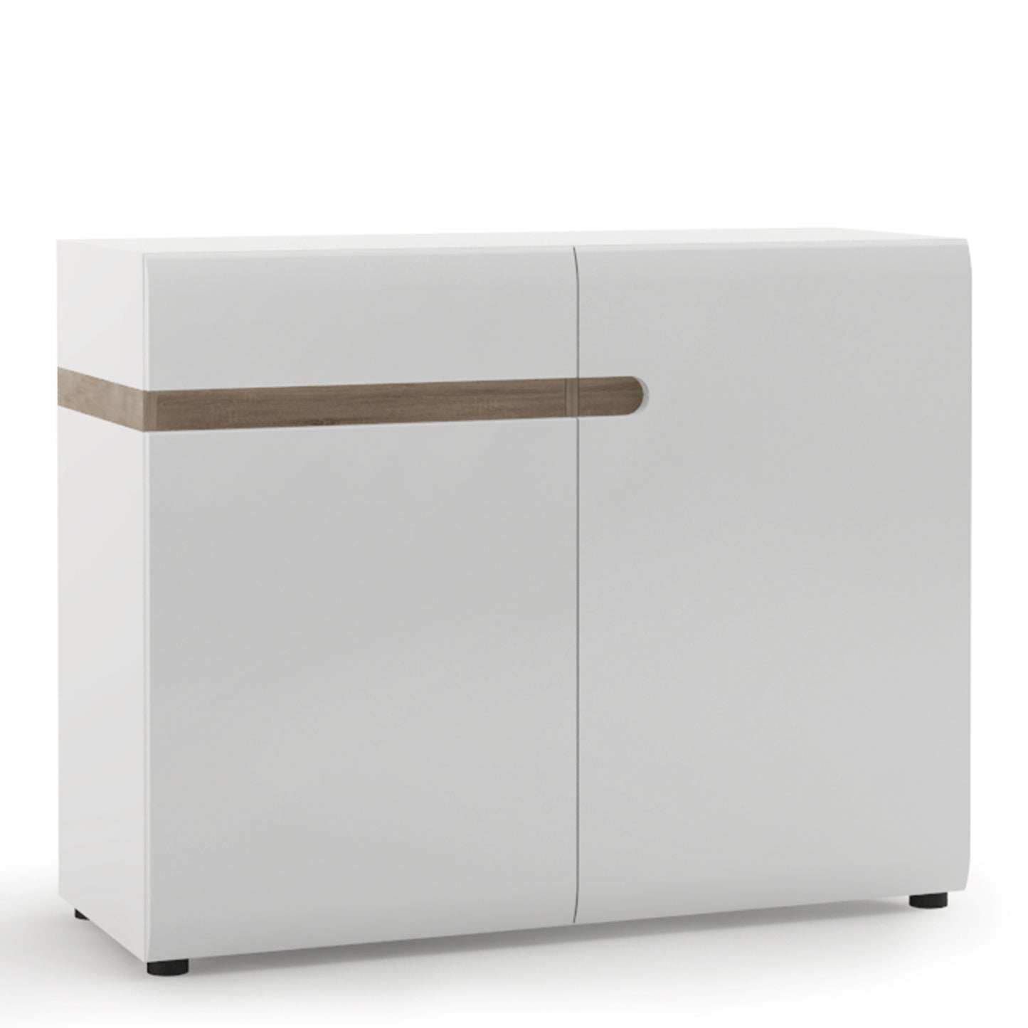 Chelsea 1 Drawer 2 Door Sideboard 109.5cm wide in White with Oak Trim