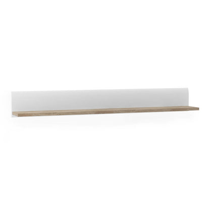 Chelsea Wall Shelf  in White with Oak Trim