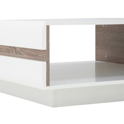 Chelsea Small Designer coffee table in White with Oak Trim