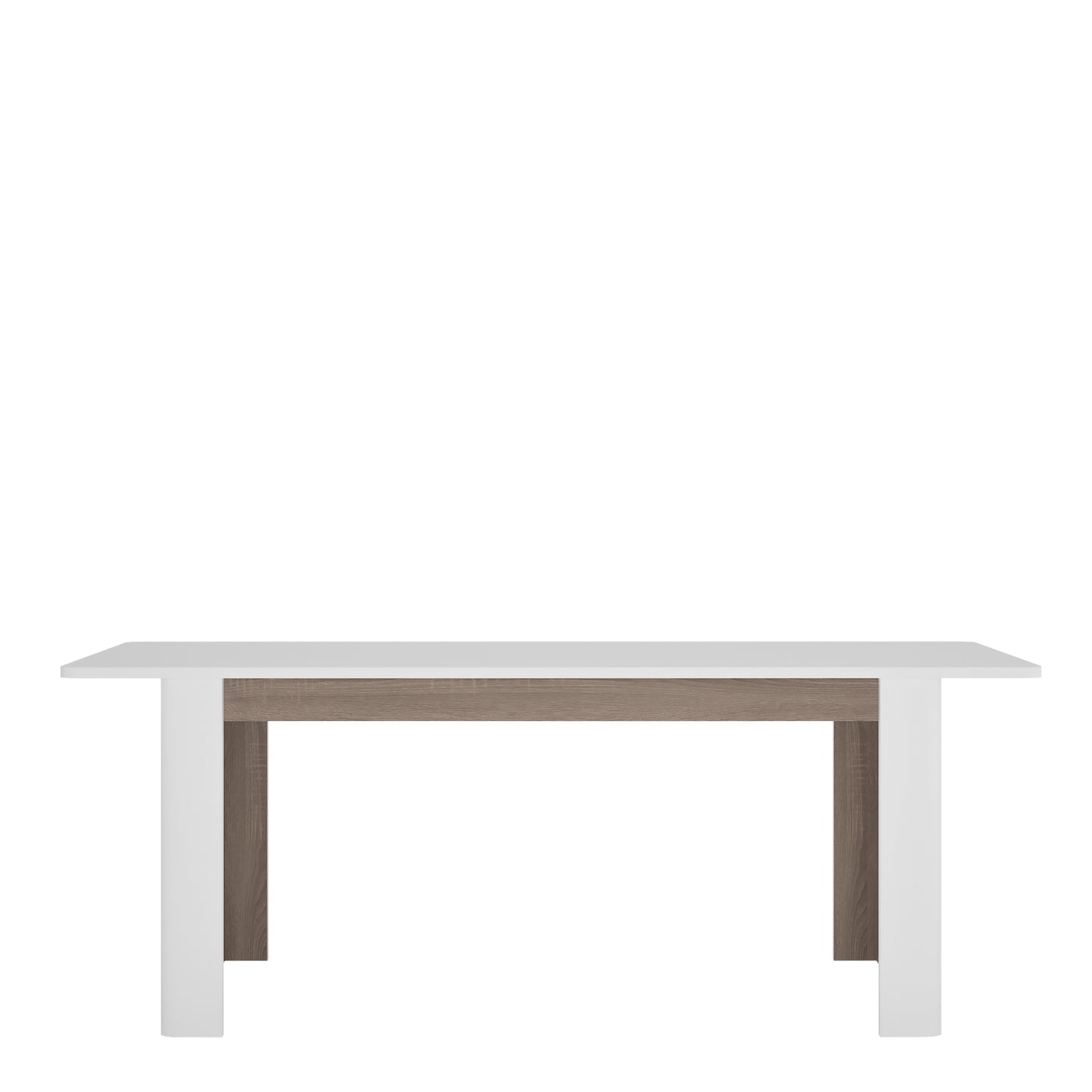 Chelsea Extending Dining Table  in White with Oak Trim