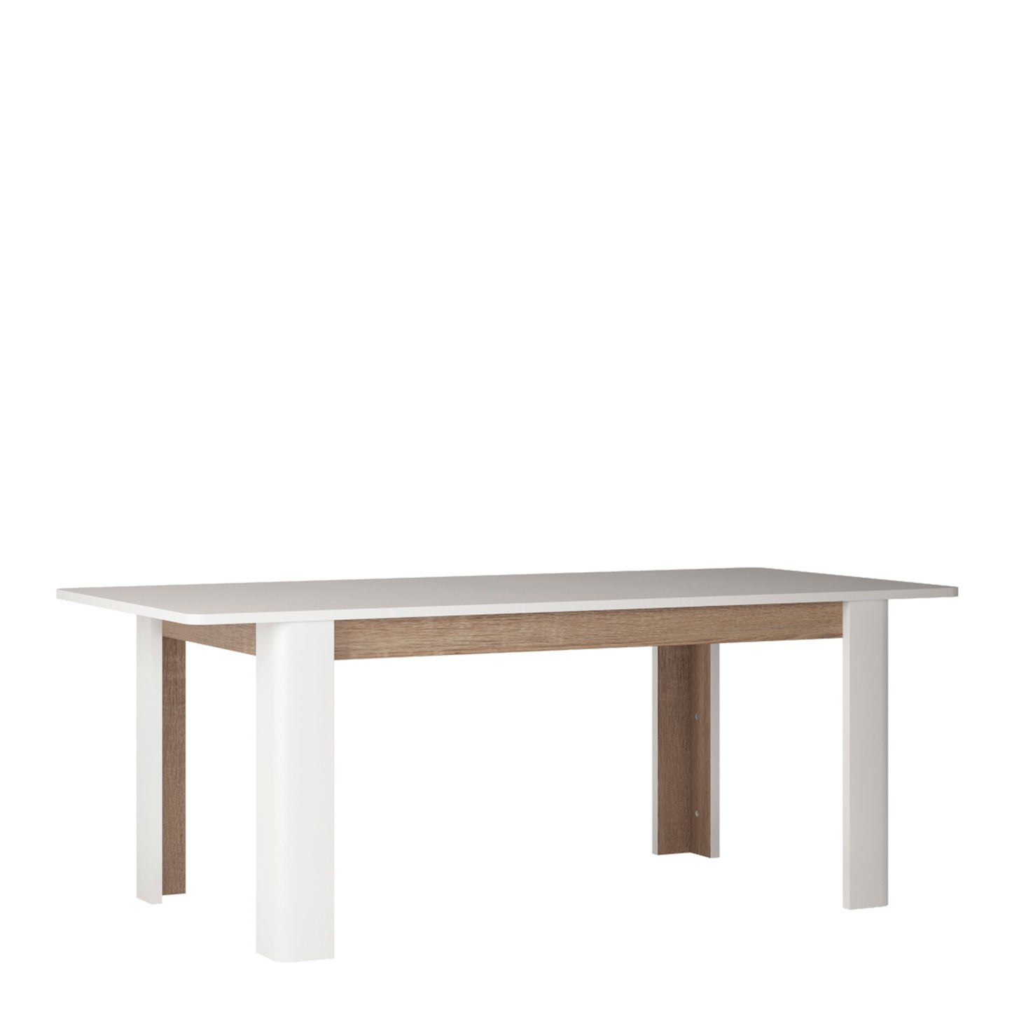 Chelsea Extending Dining Table  in White with Oak Trim