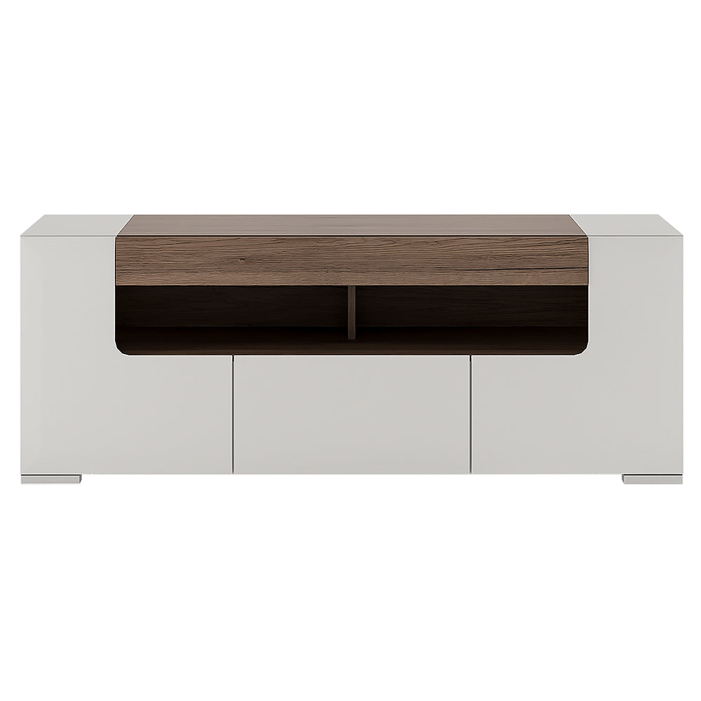 Toronto 140 cm wide TV Cabinet In White and Oak