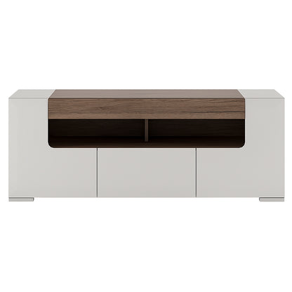 Toronto 140 cm wide TV Cabinet In White and Oak