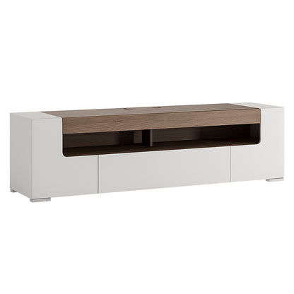 Toronto 190 cm wide TV Cabinet In White and Oak