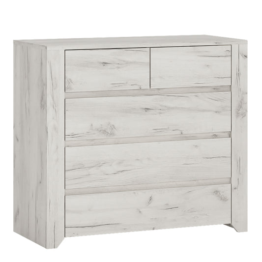 Angel 2+3 Chest of Drawers in White Craft Oak