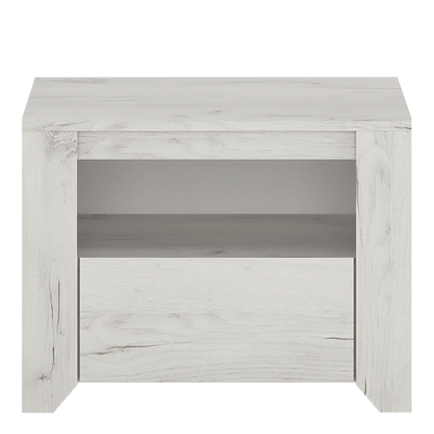 Angel 1 Drawer Bedside Cabinet White Craft Oak