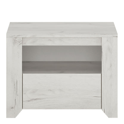 Angel 1 Drawer Bedside Cabinet White Craft Oak