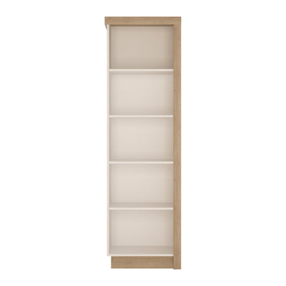 Lyon Bookcase (LH) in Riviera Oak/White High Gloss