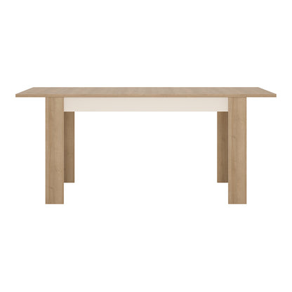 Lyon Medium extending dining table 140/180 cm in Riviera Oak/White High Gloss