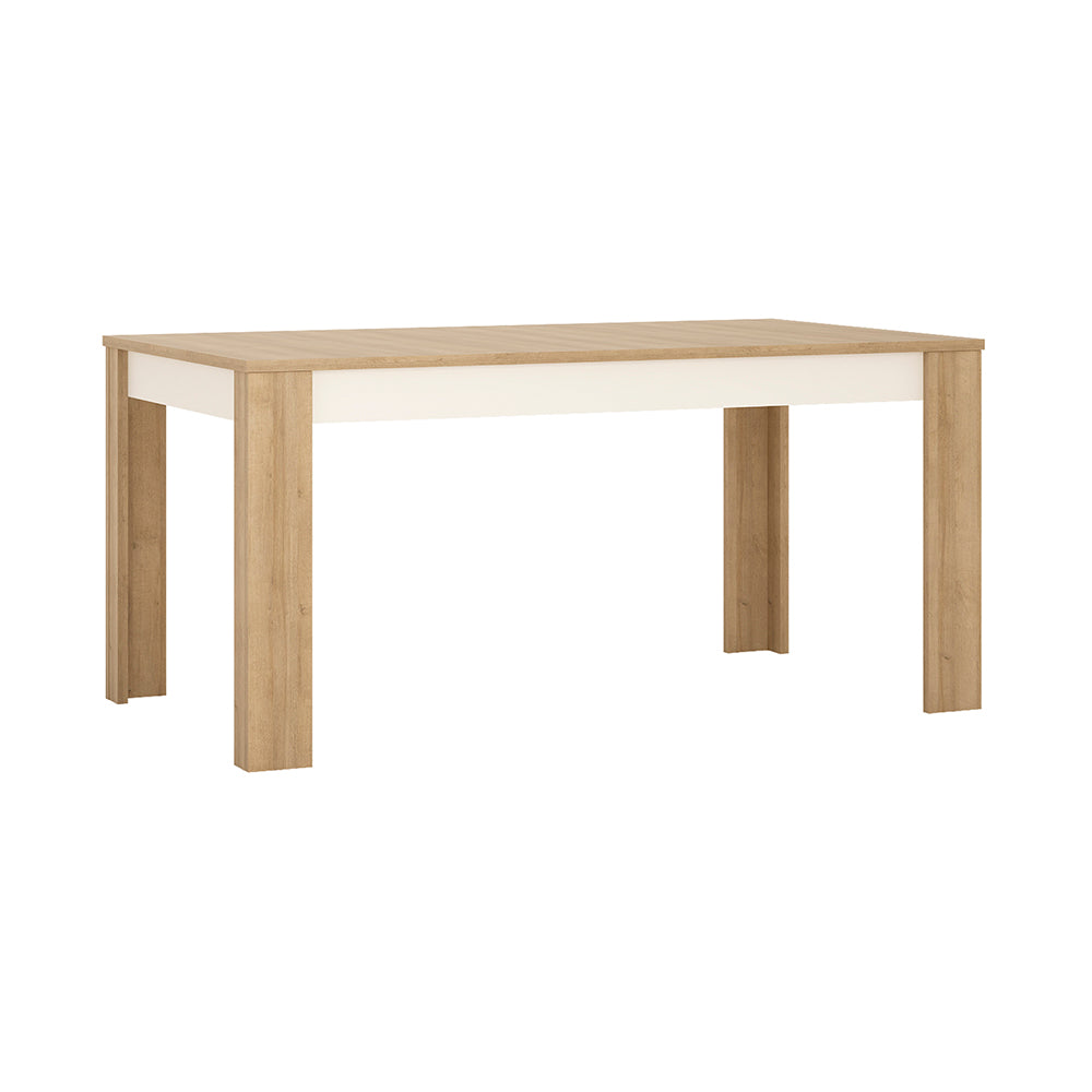 Lyon Large extending dining table 160/200 cm in Riviera Oak/White High Gloss