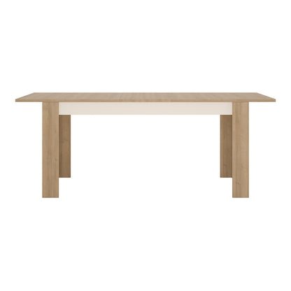 Lyon Large extending dining table 160/200 cm in Riviera Oak/White High Gloss