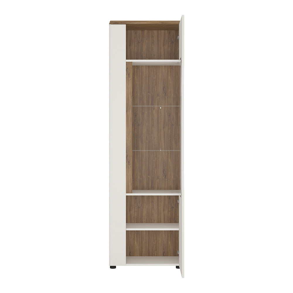 Toledo 1 door display cabinet (RH) in White and Oak