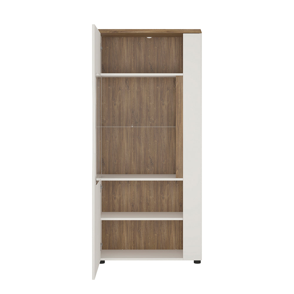 Toledo 1 door low display cabinet (LH) in White and Oak