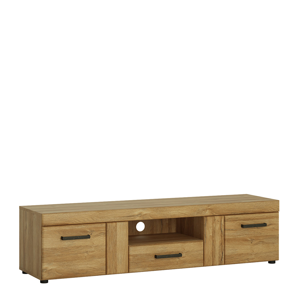 Cortina 2 door 1 drawer wide TV cabinet in Grandson Oak