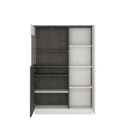 Zingaro Low display cabinet (LH) in Grey and White