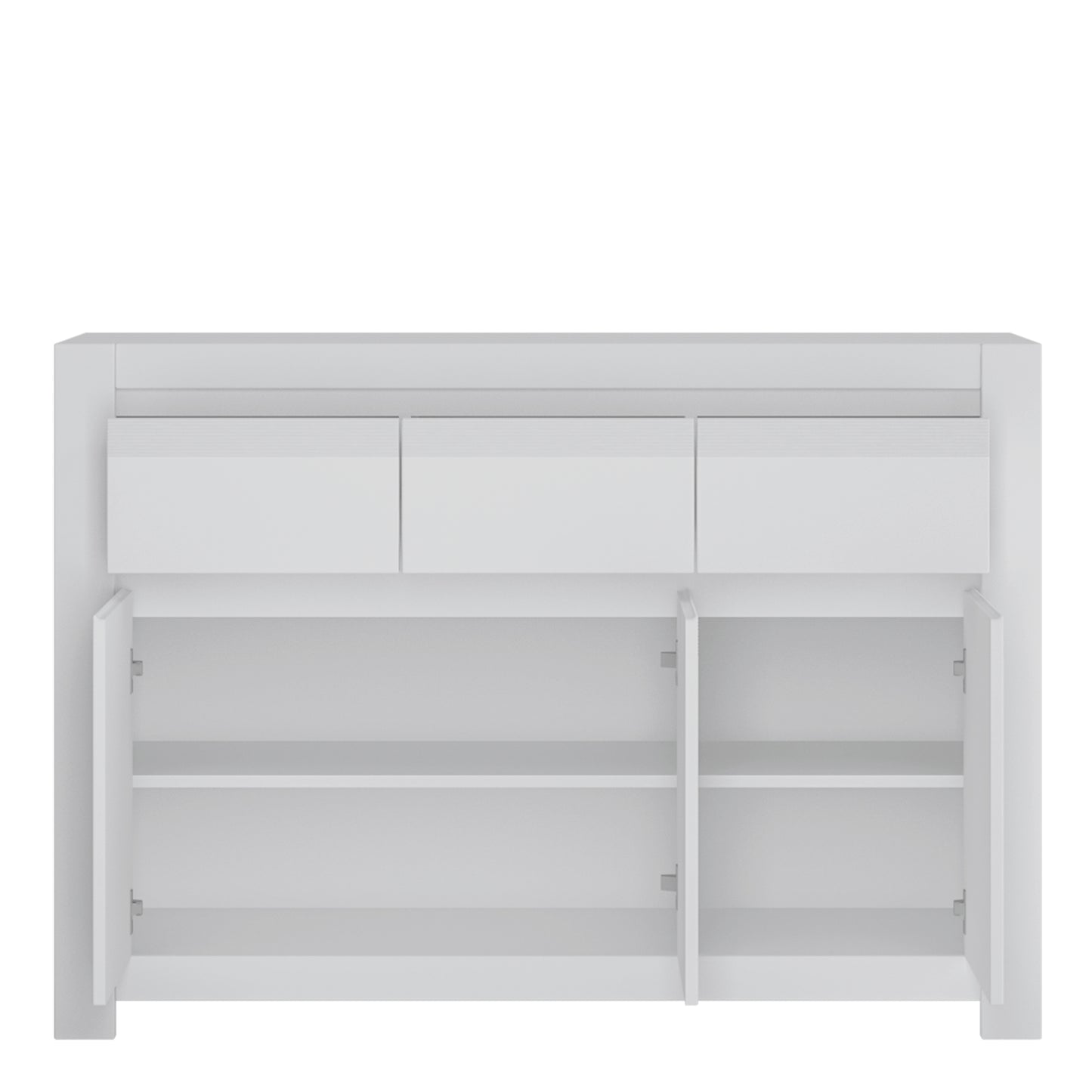 Novi 3 Door 3 Drawer Cabinet in Alpine White