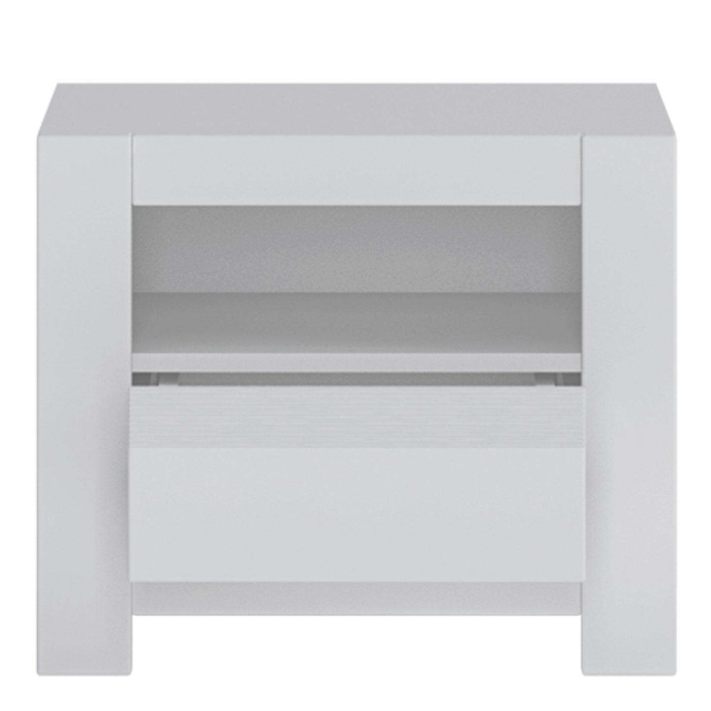 Novi 1 Drawer Bedside Table in Alpine White