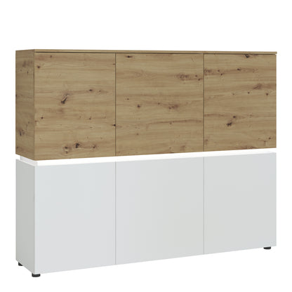 Luci 6 door cabinet (including LED lighting) in White and Oak