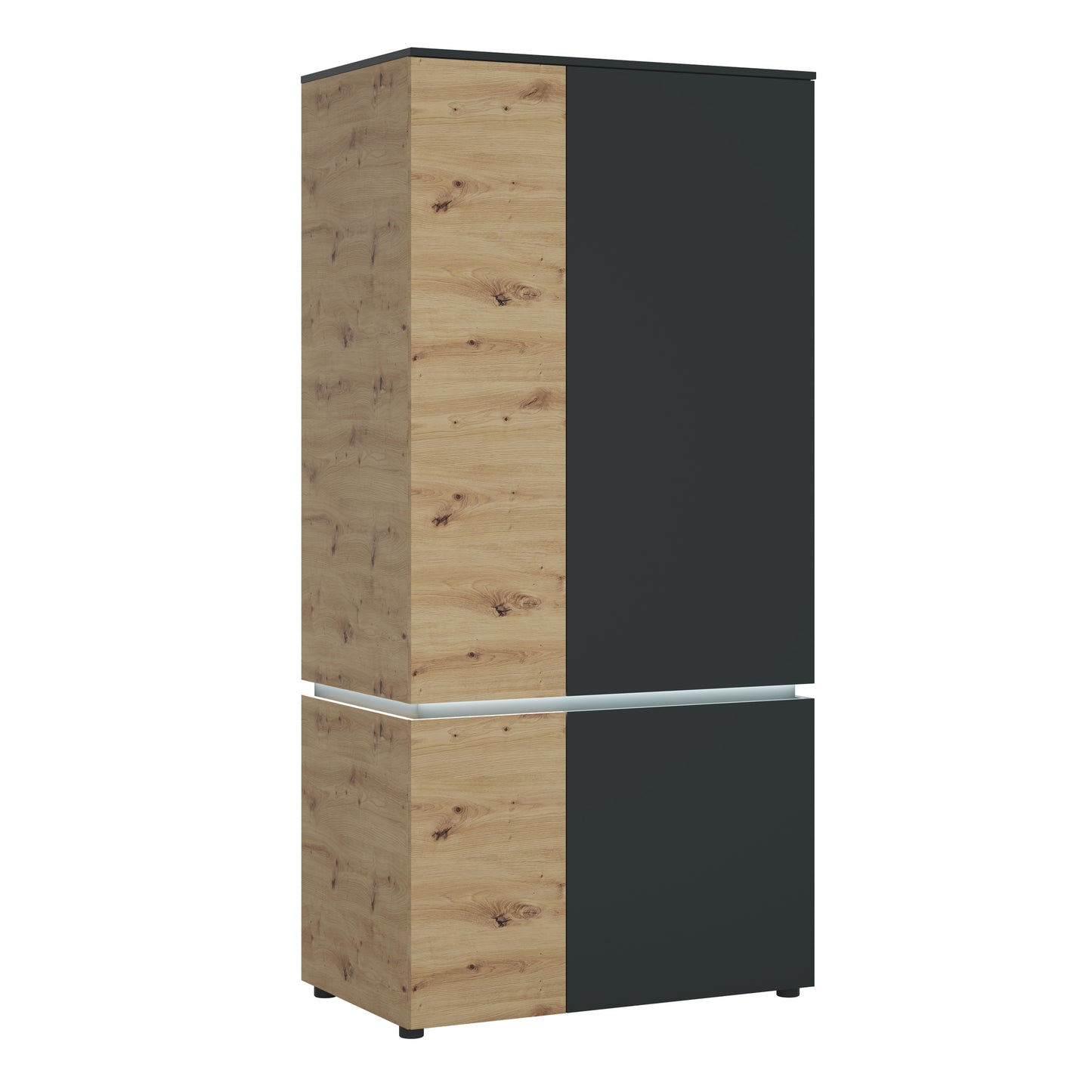 Luci 4 door wardrobe (including LED lighting) in Platinum and Oak