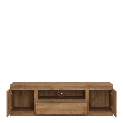 Fribo 2 door 1 drawer 166 cm wide TV cabinet in Oak