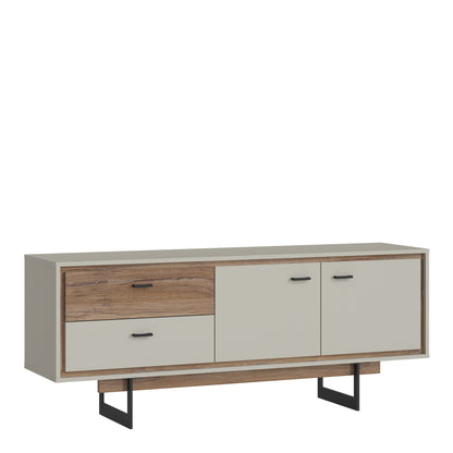 Rivero 2 Door 2 Drawer TV Unit in Grey and Oak