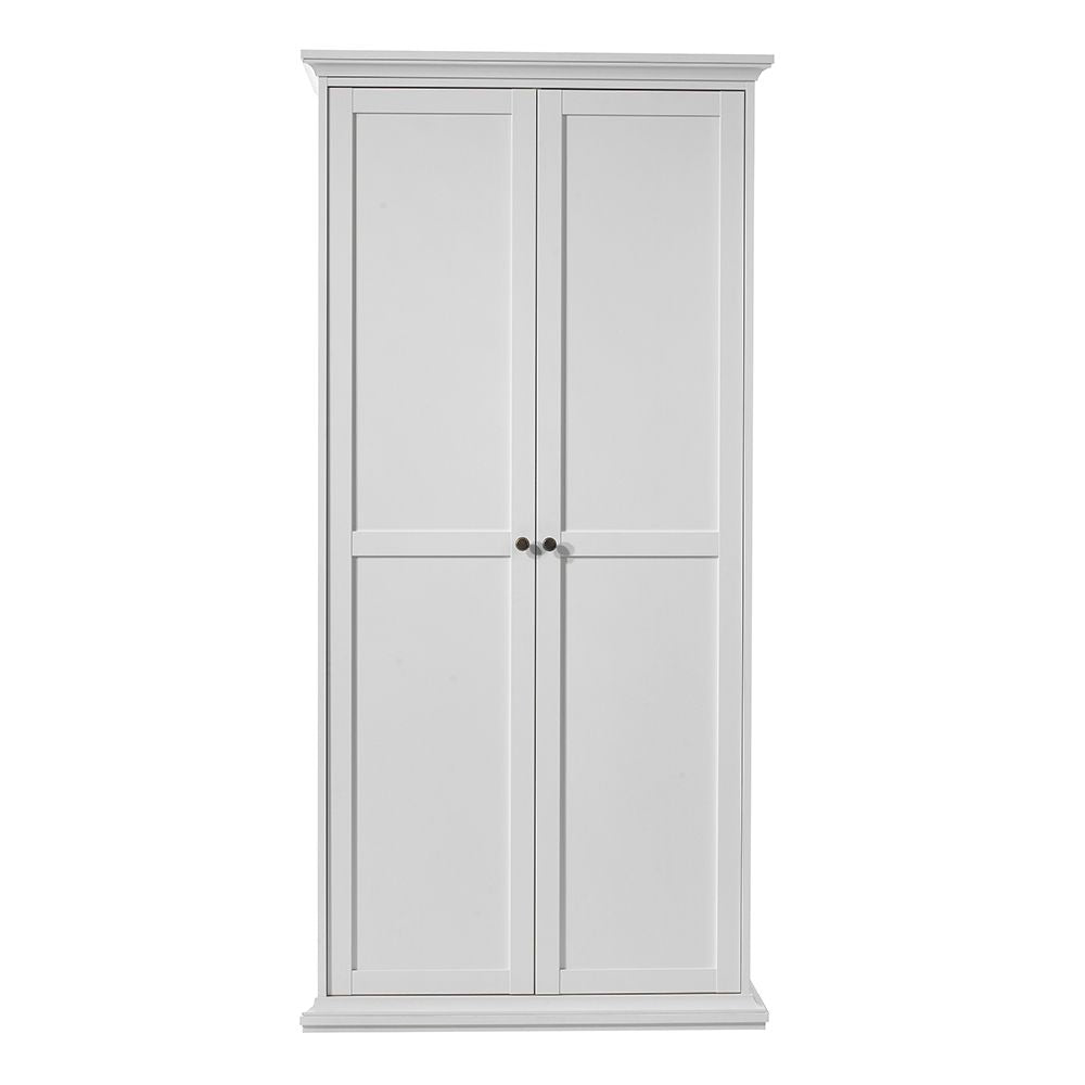 Paris Wardrobe with 2 Doors in White