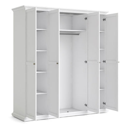 Paris Wardrobe with 4 Doors in White