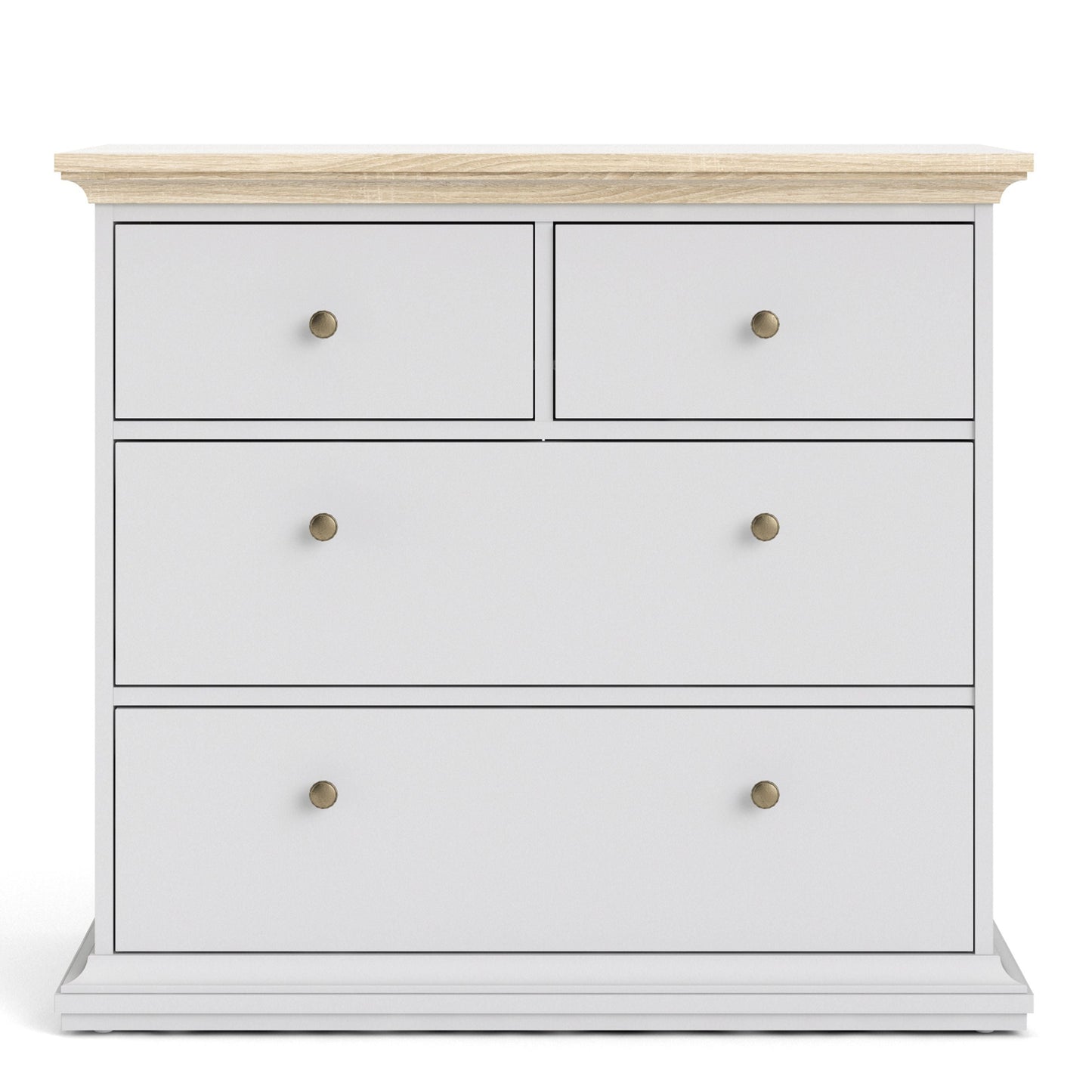 Paris Chest of 4 Drawers in White and Oak