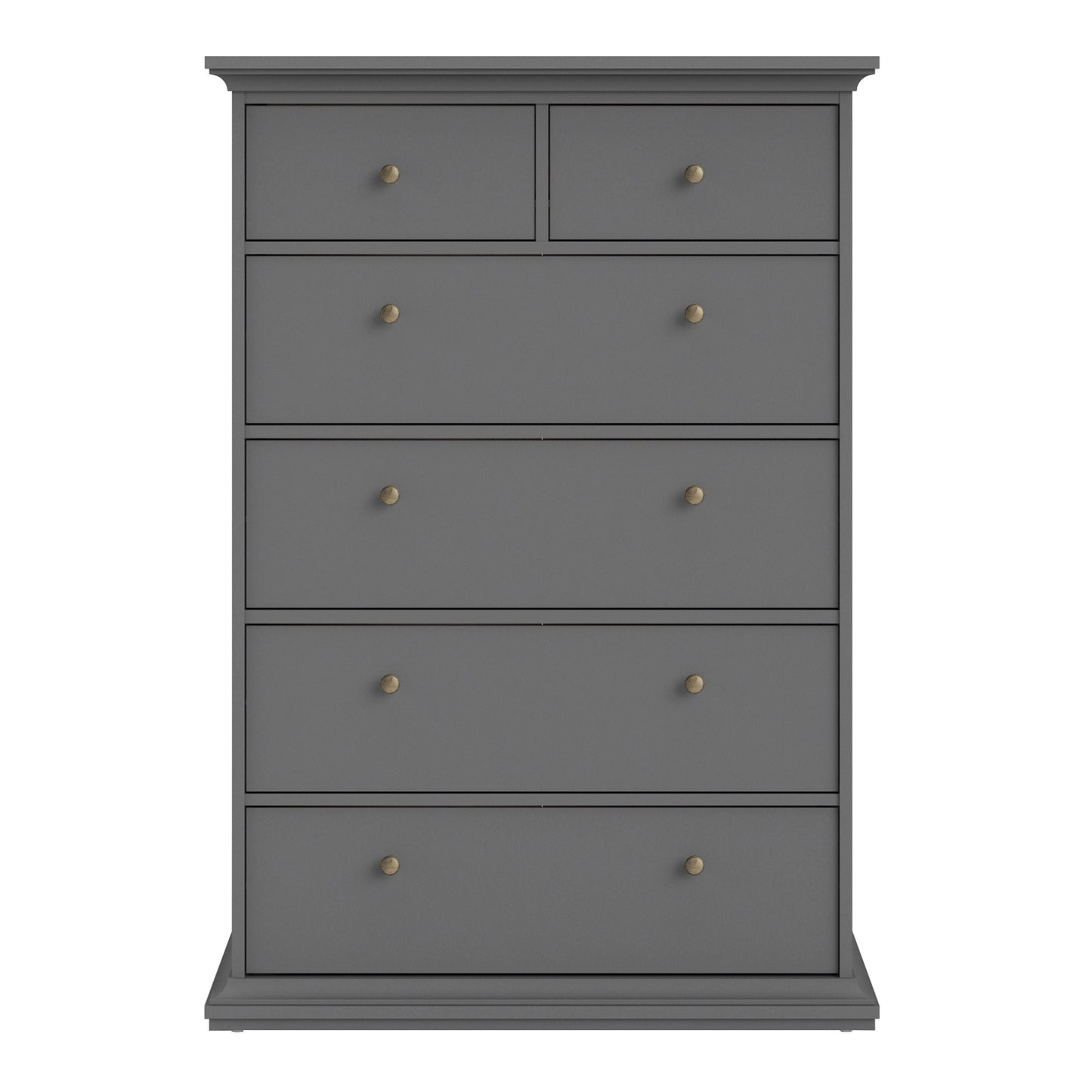 Paris Chest of 6 Drawers in Matt Grey