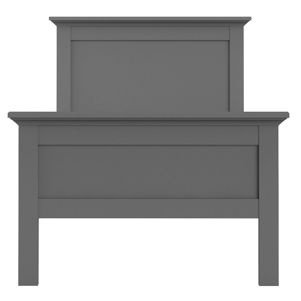 Paris Single Bed (90 x 200) in Matt Grey