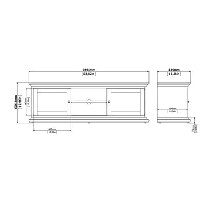 Paris TV Unit 2 Frame Doors in White