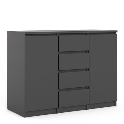 Naia Sideboard - 4 Drawers 2 Doors in Black Matt