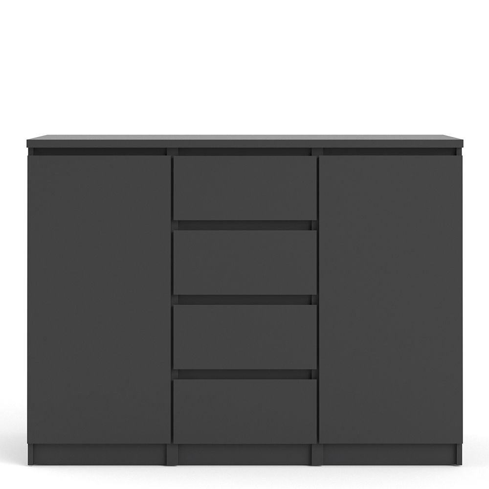 Naia Sideboard - 4 Drawers 2 Doors in Black Matt