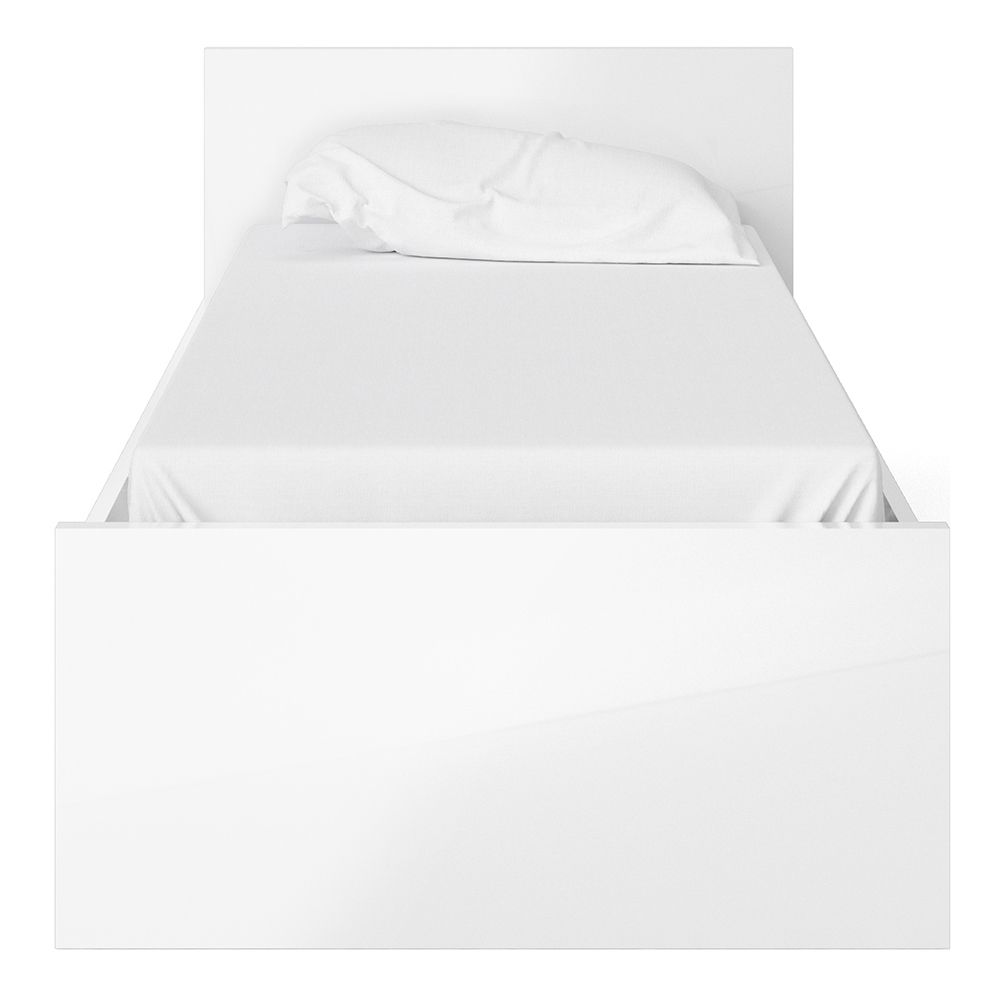 Naia Single Bed 3ft (90 x 190) in White High Gloss