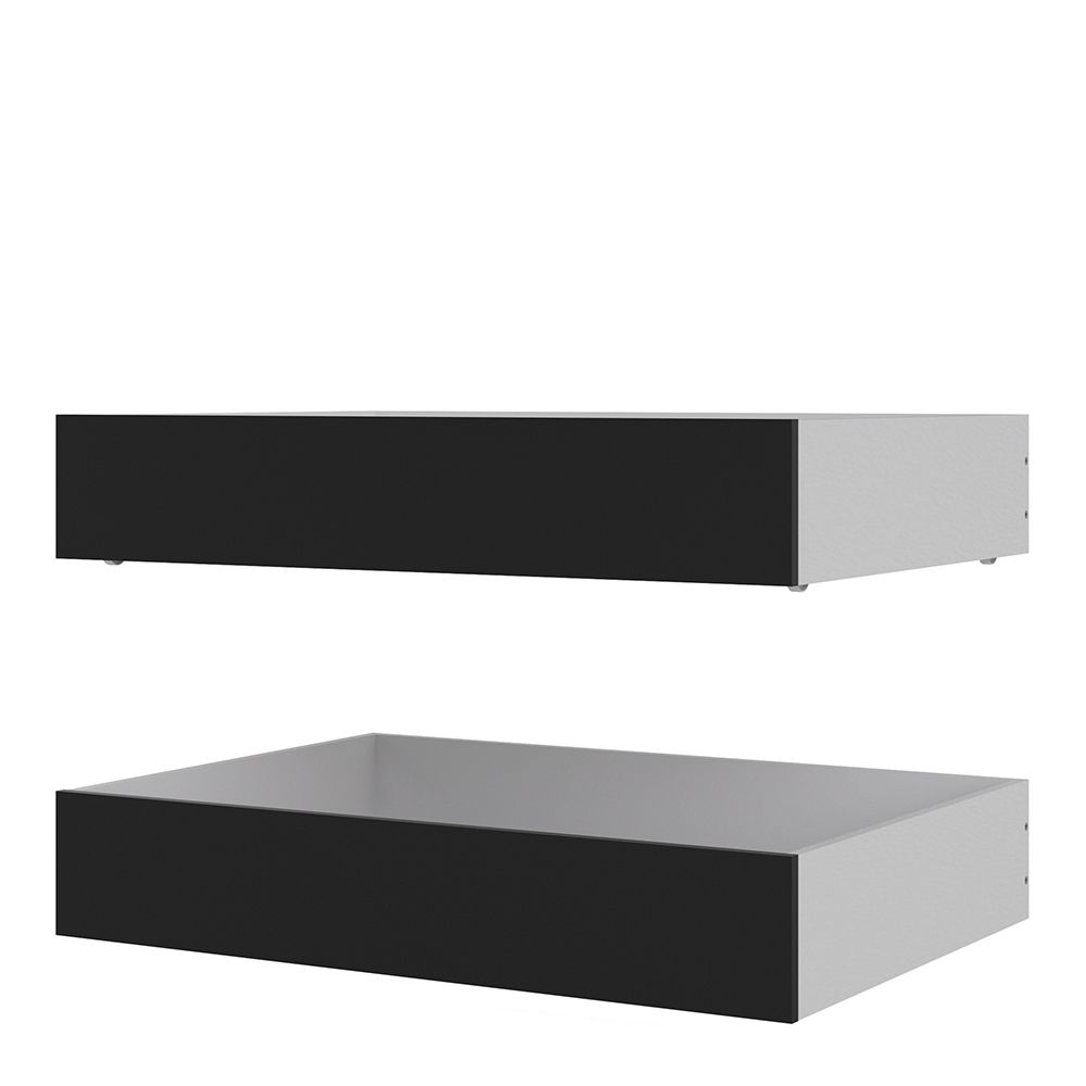 Naia Set of 2 Underbed Drawers (for Single or Double beds) in Black Matt