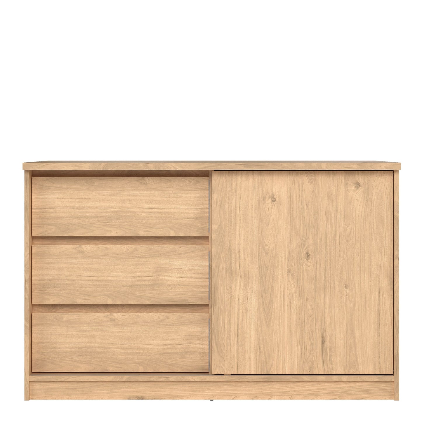 Naia Storage Unit with 1 Sliding Door and 3 Drawers in Jackson Hickory Oak