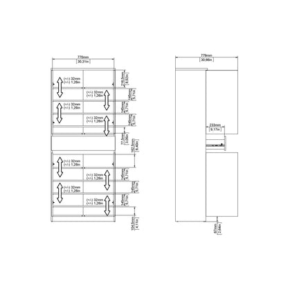 Naia Shoe Cabinet with 4 Doors + 1 Drawer