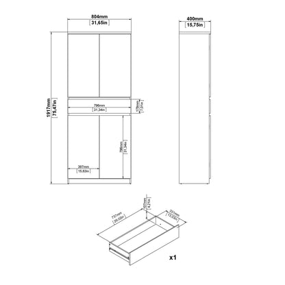 Naia Shoe Cabinet with 4 Doors + 1 Drawer