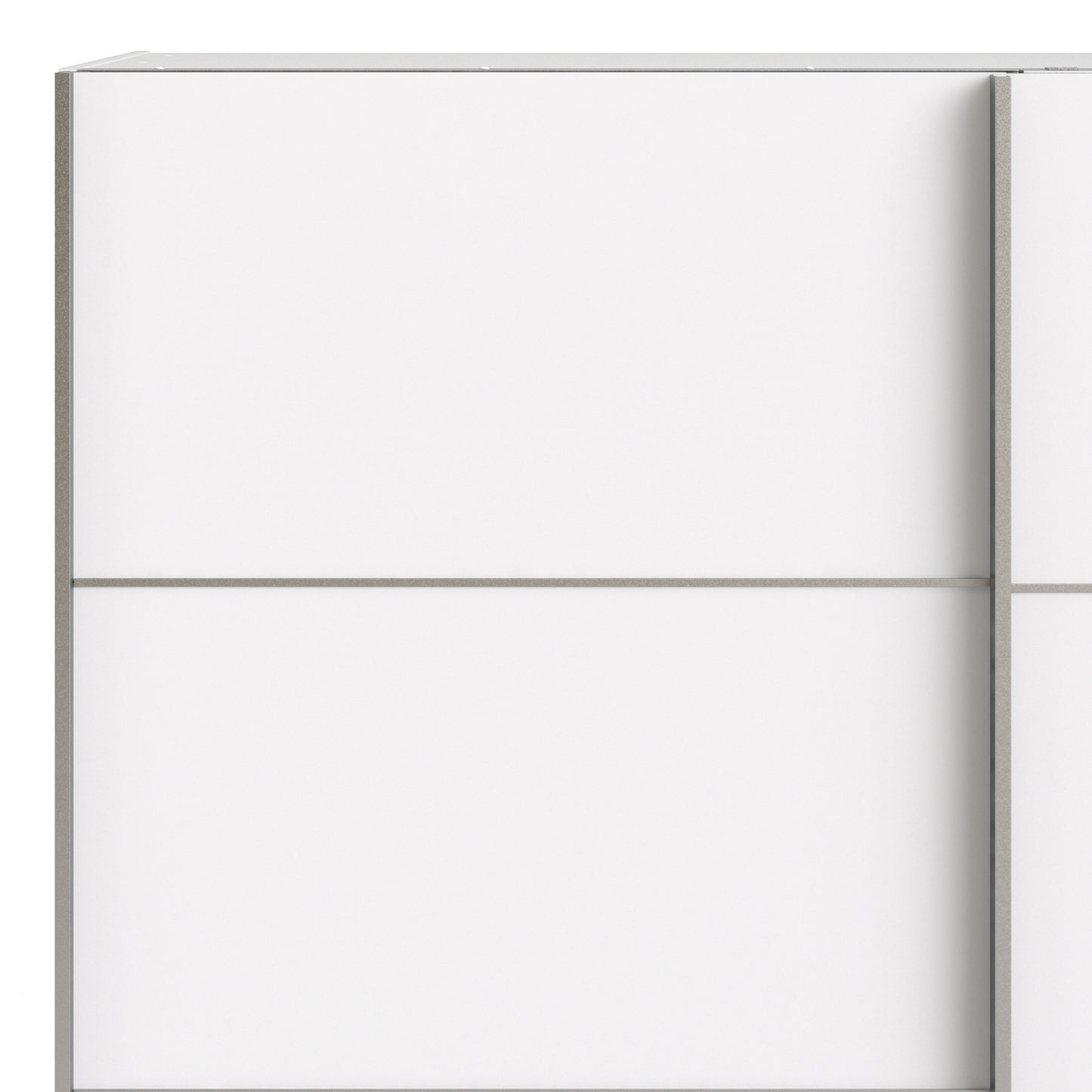 Verona Sliding Wardrobe 180cm in White with White Doors with 5 Shelves