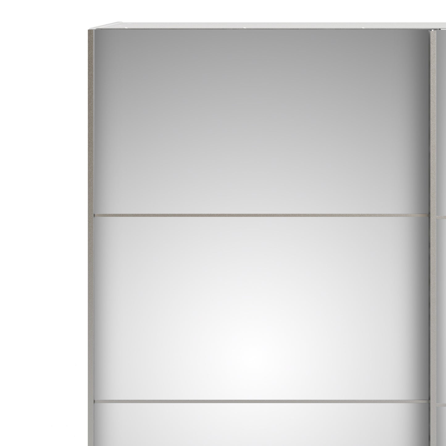 Verona Sliding Wardrobe 180cm in White with Mirror Doors with 5 Shelves