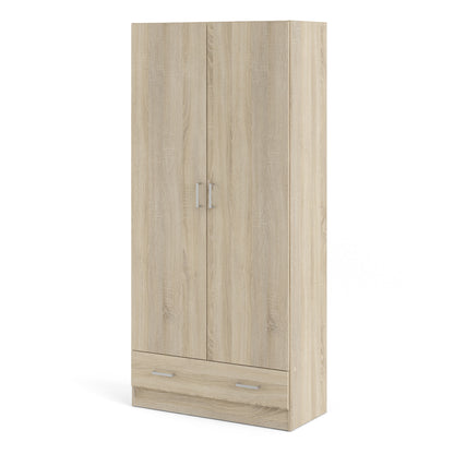 Space Wardrobe with 2 Doors + 1 Drawer in Oak 1750