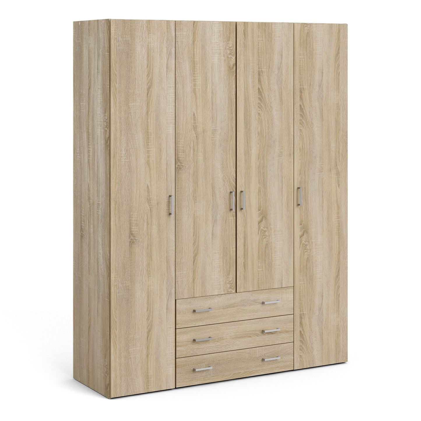 Space Wardrobe - 4 Doors 3 Drawers in Oak 2000