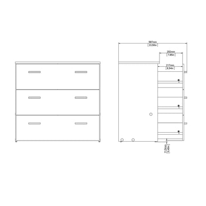 Space Chest of 3 Drawers in Oak