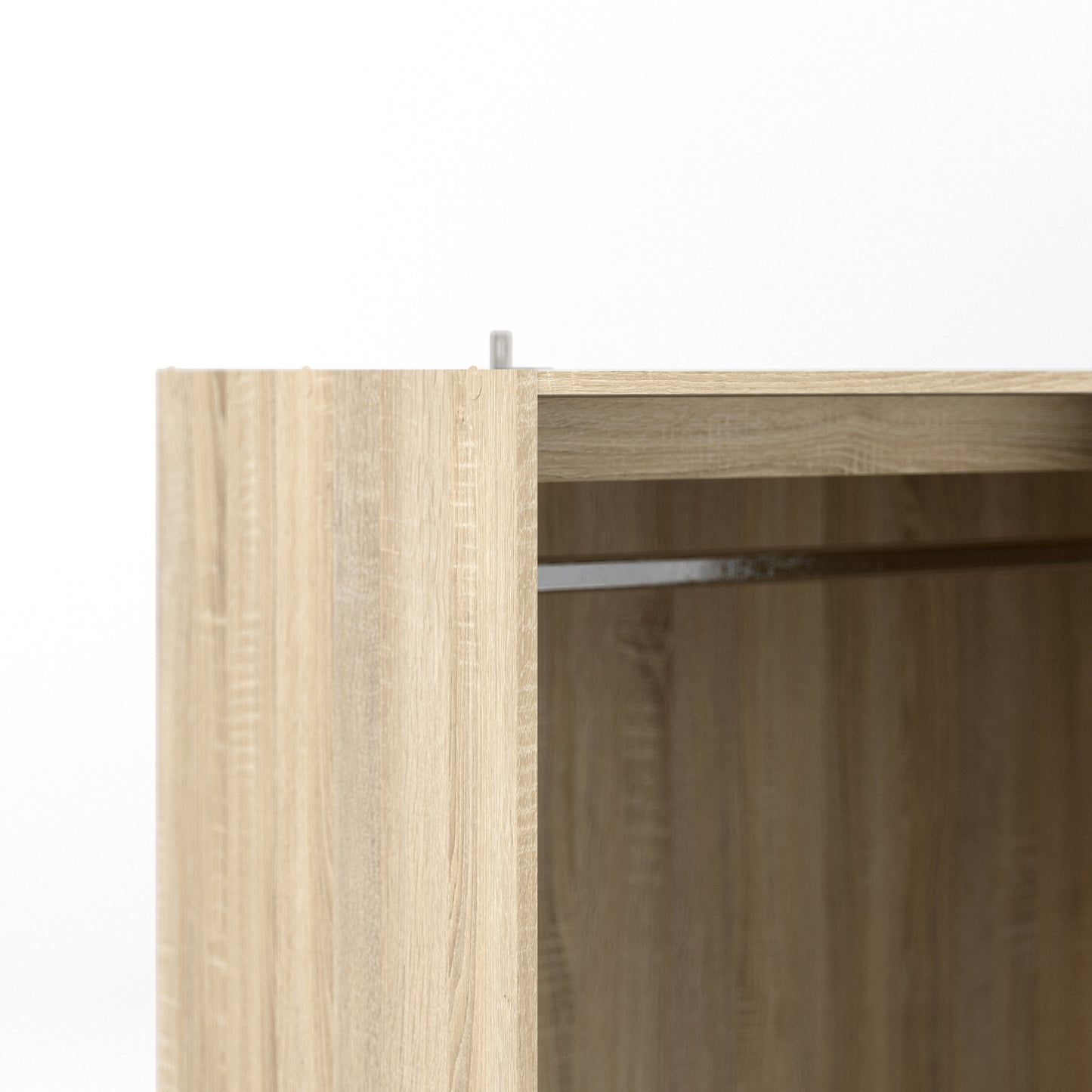 Line Wardrobe - 3 Doors 6 Drawers in Oak with White High Gloss