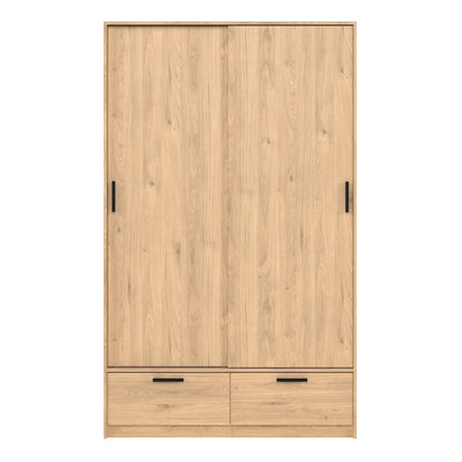 Line Wardrobe with 2 Doors + 2 Drawers in Jackson Hickory Oak