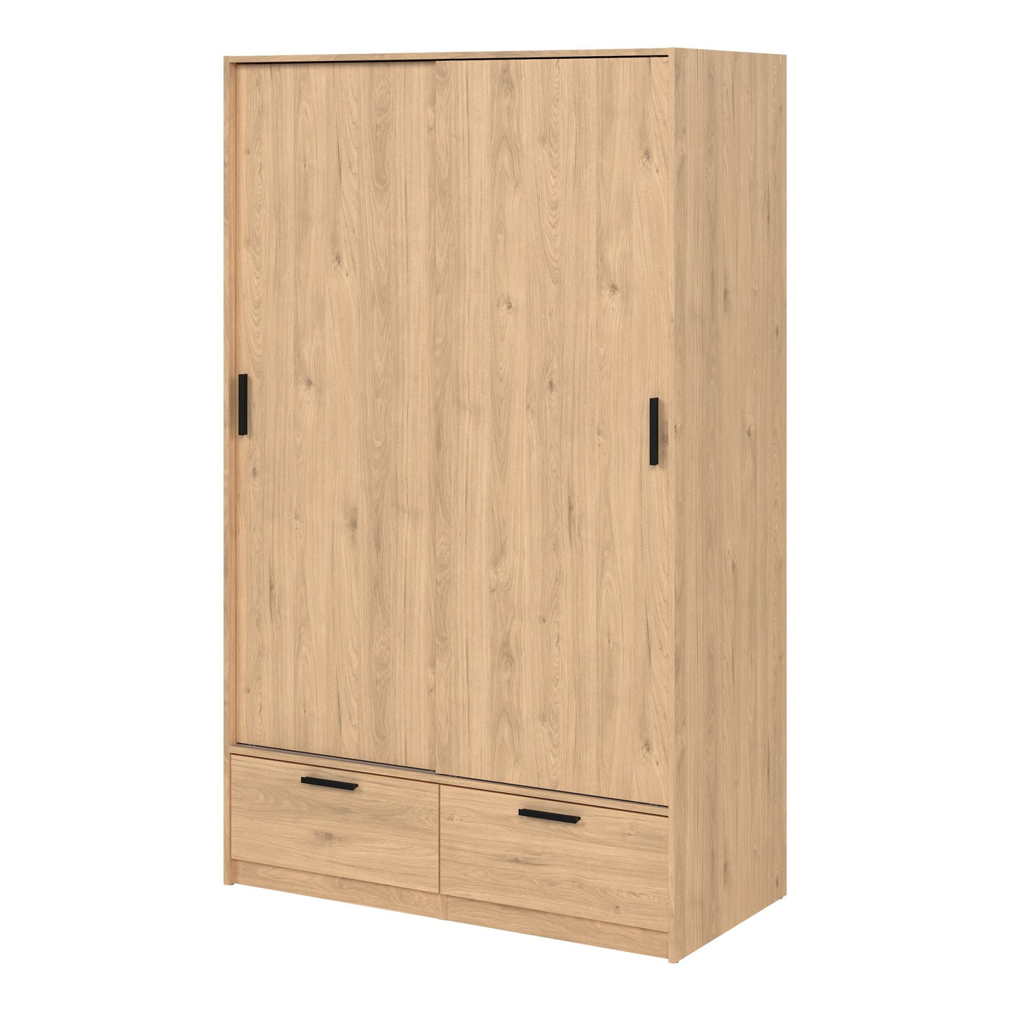 Line Wardrobe with 2 Doors + 2 Drawers in Jackson Hickory Oak